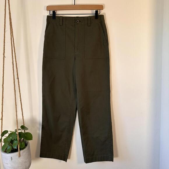 Jenni Kayne Olive Ranger Utility Trouser Pants Size 4 Capsule Minimalist Luxury - Picture 3 of 10